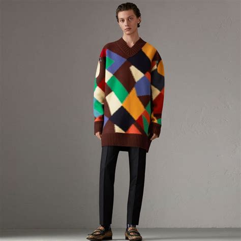 pullover uomo rosso burberry